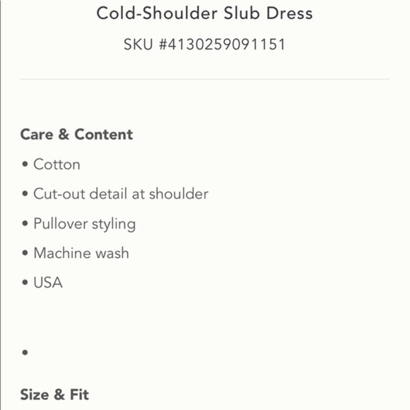 NWT Anthropologie SOL ANGELES Cold-Shoulder‎ Dress size Medium - Picture 12 of 13